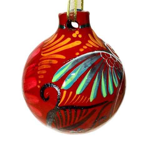 Mexican Pottery Christmas Ornaments - Set of 10 - My Mercado Mexican ...