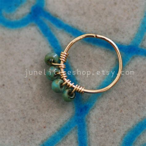 Helix Earring, Helix Ring, Beaded Helix Ring, Helix Hoop, Cartilage ...