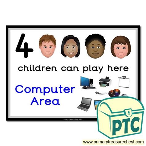 How Many Children... Computer Area Signs - Primary Treasure Chest Teaching Activities, Teaching ...