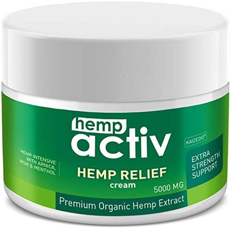 HEMPACTIV Hemp Pain Relief Cream | Hemp + MSM + Arnica + Menthol | Relieve Muscle, Joint ...