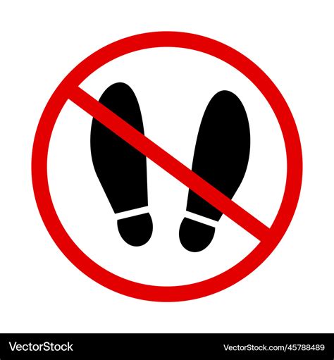 No shoes allowed sign or strictly shoes Royalty Free Vector