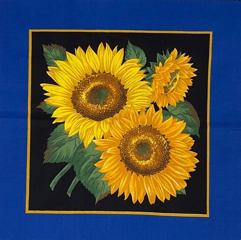 Sunflower Pillow Panel Cotton Fabric Cranston Print Works - Etsy