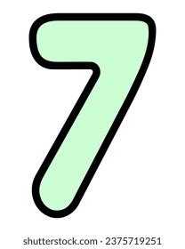 Seven Green Number Seven Rounded Corners Stock Vector (Royalty Free ...