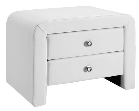 Table de chevet moderne simili blanc Modena | LesTendances.fr