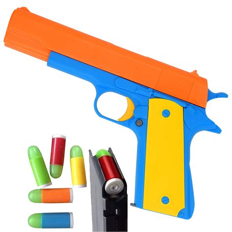 Buy Backyard Blasters Kid Toy , Colt 1911 with Rubber Bullet Pistol for Boys (Orange) Online at ...
