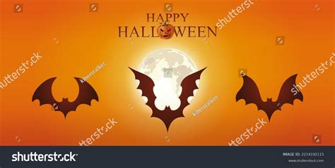 Bats Flying Against Background Full Moon Stock Vector (Royalty Free ...