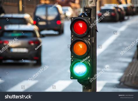 Pedestrian Traffic Light On Street Junction Stock Photo 1602306469 | Shutterstock