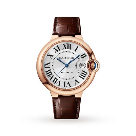 Cartier Ballon Bleu De Cartier Watch, 40mm, Automatic Movement, 18k Rose Gold, Leather WGBB0035 ...