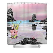 SpongeBob and Patrick Play in Low TIde at Canon Beach Digital Art by ...