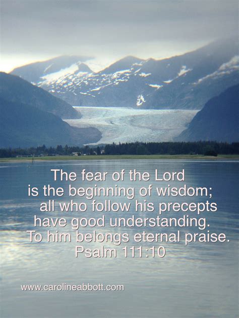 The fear of the Lord is the beginning of wisdom; all who follow his ...