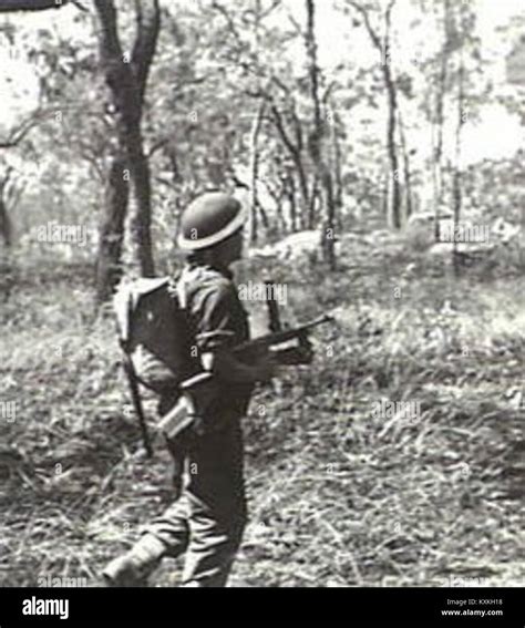 Australian Owen gun exercise, April 1944, Queensland Stock Photo - Alamy