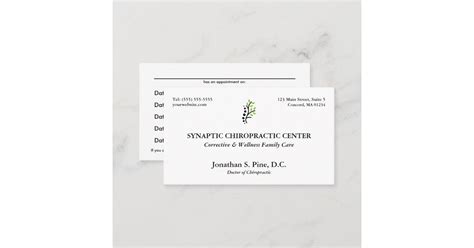 Traditional Layout Chiropractic Appointment Cards | Zazzle