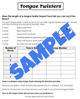 Tongue Twisters by 2nd Act Math | TPT