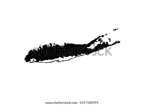 Long Island Outline Map New York Stock Vector (Royalty Free) 1417180991