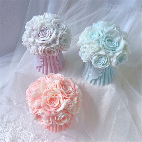 Flower Bouquet Candle Silicone Mould, Candle Making, Tool, Supply, Blossom, Bloom, Pillar ...