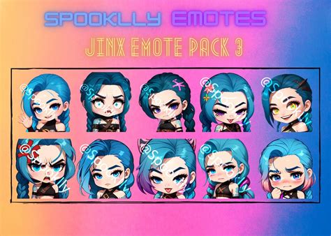 Jinx League of Legends LOL Emote Set for Twitch/discord - Etsy