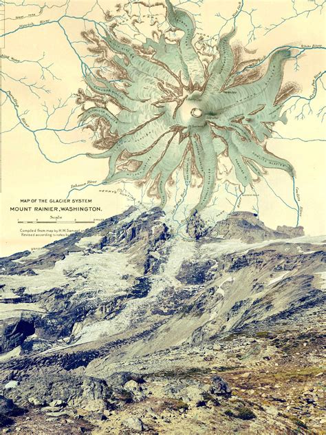 Mt Rainier Glacier System Map. 16x20 & 18x24 - Etsy