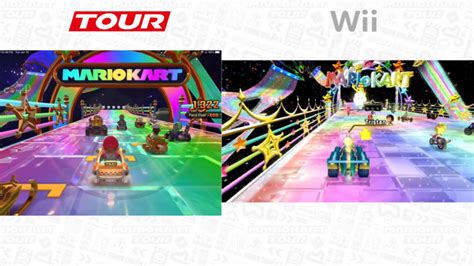 Wii Rainbow Road 'Mario Kart Tour Vs. Mario Kart Wii' comparison | GoNintendo