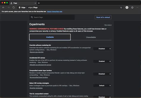 Edge: How to Enable Experimental Features in Windows 10 and macOS