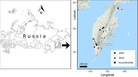 Location map of Kamchatka sampling sites. | Download Scientific Diagram