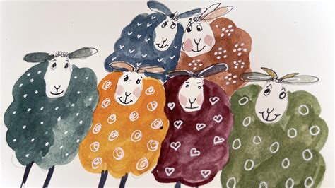 Whimsical Sheep for you to paint | Diane Antone Studio