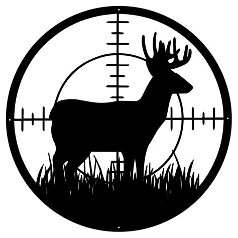 White-tailed Deer aiming Hunting Metal Wall Art | Camping signs, Metal wall art, Hunting signs