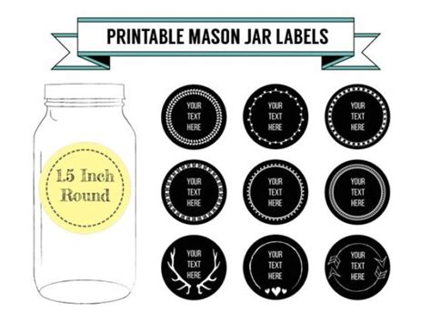 Avery Canning Jar Label Template Printable Diy Chalkboard Mason Jar Labels Canning Labels 9 ...