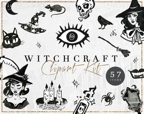 Halloween Watercolor Party PNG Clipart Black Magic Witch Clip Art - Etsy | Witchcraft clipart ...