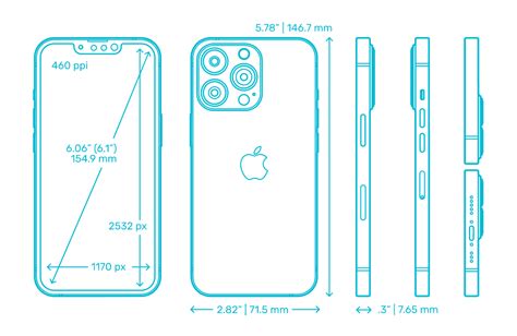 Apple iPhone 13 Pro (15th Gen) Dimensions & Drawings | Dimensions.com | Apple iphone, Iphone ...