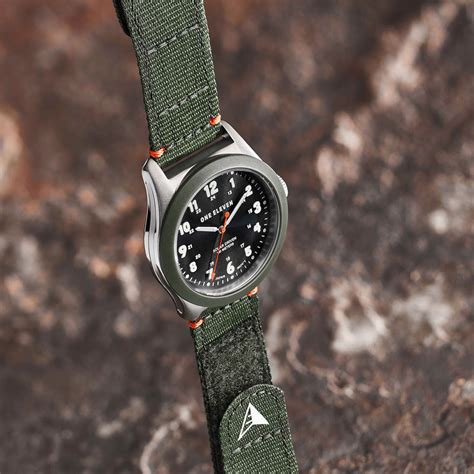 Solar Powered Sustainable Field Watch Olive rPet – One Eleven