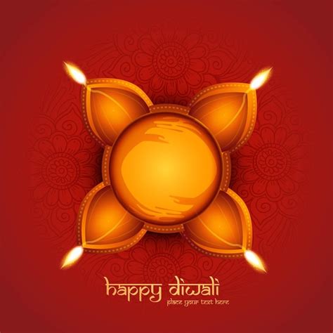 Free Vector | Elegant greeting card of diwali festival background