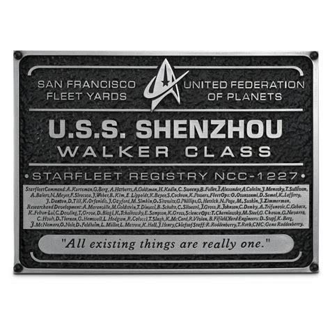 Star Trek Discovery USS Shenzhou NCC-1227 Dedication Plaque Eaglemoss ...