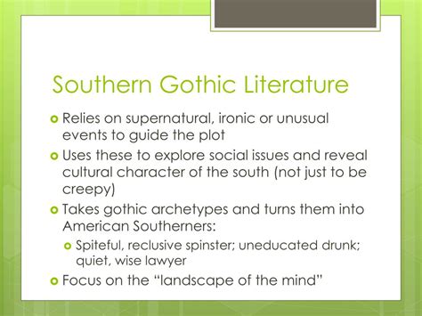 Characteristics of southern gothic literature - stormbon