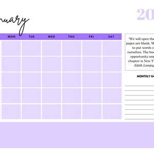 2023 Calendar Printout With Quotes Digital File Download - Etsy