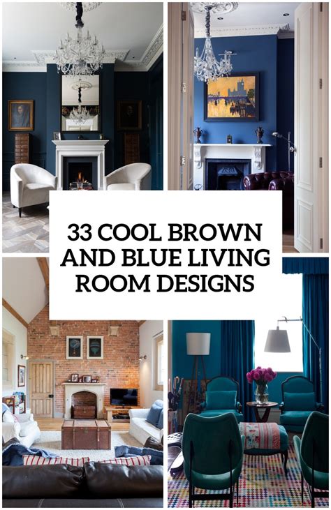 26 Cool Brown And Blue Living Room Designs - DigsDigs