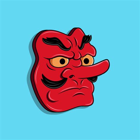 Japanese tengu mask, Vector illustration eps.10 6542129 Vector Art at ...