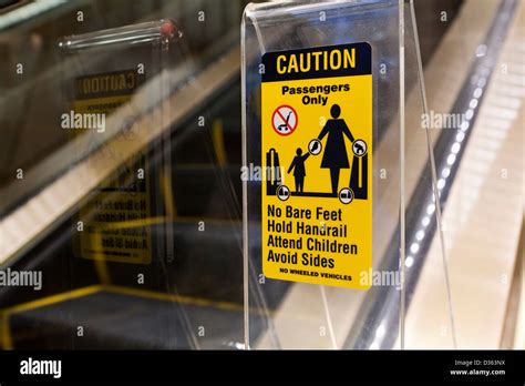 Escalator safety label Stock Photo, Royalty Free Image: 53609750 - Alamy