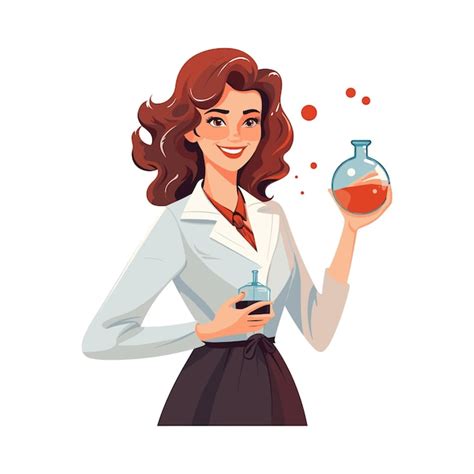 Premium Vector | Female science teacher cartoon vector art illustration