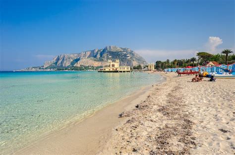 Mondello beach. editorial image. Image of relaxation - 61959745