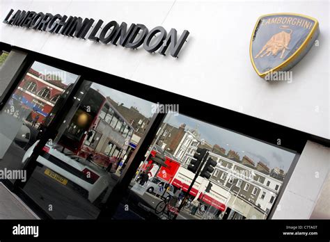 The London showroom and dealership of Lamborghini London, situated at ...