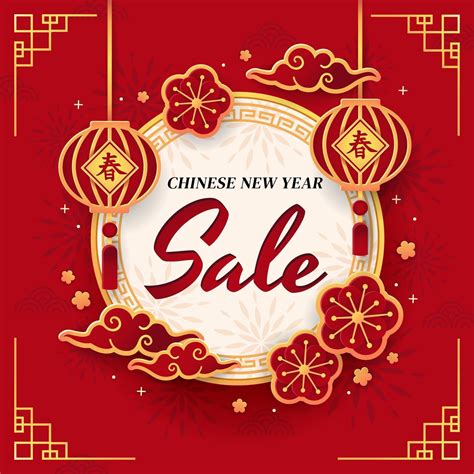 Chinese New Year Holiday Sale Poster 1445962 Vector Art at Vecteezy