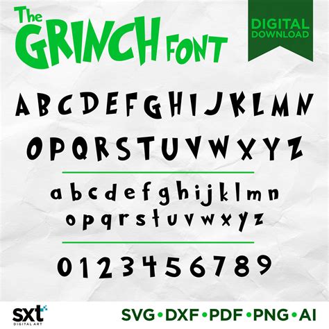 Grinch Font SVG Grinch Svg Grinch Letter Grinch Alphabet | Etsy