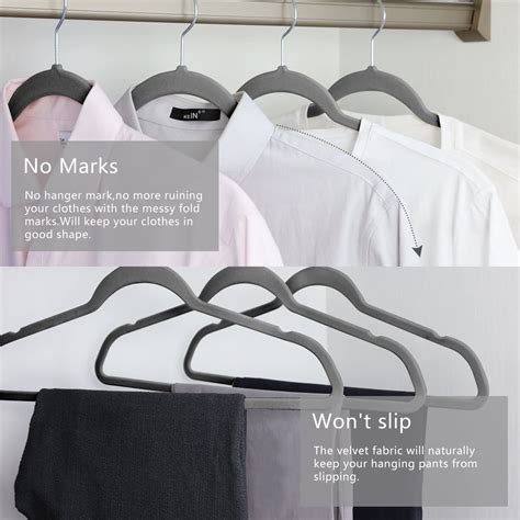 Premium Velvet Hangers (Pack of 50) Heavyduty - Non Slip - Velvet Suit Hangers Gray - Chrome ...