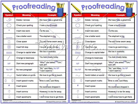 Proofreading Symbols | Editing symbols, Copy editing, Editing checklist