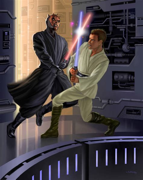 Obi-Wan vs. Darth Maul by AlanGutierrezArt on DeviantArt