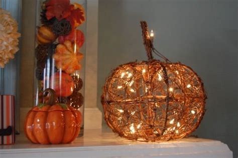 Put lights on your grapevine pumpkin decor and make it twice as nice ...