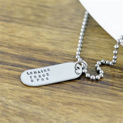 Personalized Mens Necklace Mens Jewelry Hand Stamped Pendant