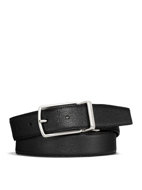 Coach Grained Leather Belt in Black for Men | Lyst