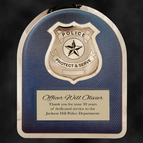 Police Service Plaque Award - The Glass Fox