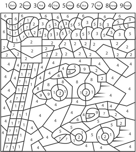 Car Race Color By Number coloring page - Download, Print or Color ...